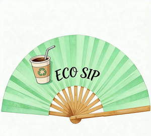 Abanico de Bambú Grande Personalizado de 13 Pulgadas, Abanico Plegable de Bambú para Bodas, Fiestas, Carnavales - Product Image 1