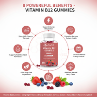 Gummies de Vitamine B12 en Gros Sans Produits Pharmaceutiques Soutien Énergétique Concentration Mentale Santé du Système Nerveux Complément Alimentaire