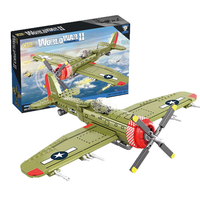 Ensemble de blocs de construction de modèle d'avion de chasse militaire P-47 de la Seconde Guerre mondiale CAYI, jouets militaires, équipement militaire, blocs de construction MOC, jouet en briques pour enfants
