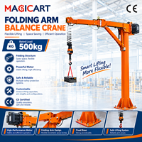 Grue à flèche pliante sur pied pour fournisseur, capacité 0,5t-2t, grue de levage intelligente à équilibrage pour lignes d'assemblage en atelier