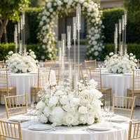 Couronne de fleurs classique en soie blanche pure, rose et hortensia, centre de table pour la décoration de mariage