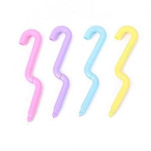 Creative Chain Shape Neutral Custom Kids Candy Color Mini Paper Clip Signature Bendable Cartoon Black <b>Ink</b> Gel Pen - Product Image 1