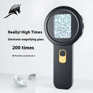 クリマV19 HD 200xズームハンドヘルド電子顕微鏡拡大鏡ダブルカラーLEDランプROHSたばこ紙花認定 - Product Image 1