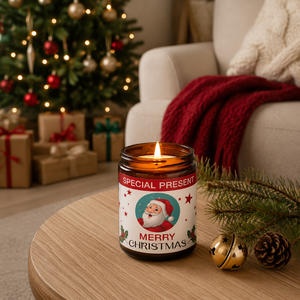 Ensemble de bougies de Noël personnalisées, <span class=keywords><strong>4</strong></span> designs festifs, bougies parfumées en pot <span class=keywords><strong>d</strong></span>'ambre, fourniture en gros directe <span class=keywords><strong>d</strong></span>'usine - Product Image 3