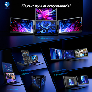 Full HD ba màn hình 14-inch xách tay Quad <span class=keywords><strong>Monitor</strong></span> với Type-C máy tính xách tay, màn hình Extender máy tính xách tay với 1 cáp cho 3 màn hình - Product Image 4