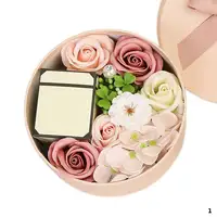 Cadeau de saint-valentin 2022 Simulation fleur de savon trois couches d'éclaboussures d'eau avec Base de savon Rose fleur tête boîte cadeau