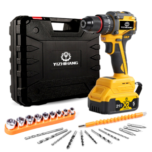 Perceuse à percussion professionnelle OEM avec batterie 21V, mandrin sans clé, moteur sans balais sans fil, légère pour la construction et les travaux métalliques - Product Image 5