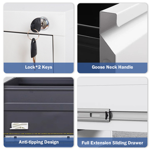 Office Steel Storage <b>4</b> <b>Drawer</b> Vertical File <b>Cabinet</b> Office Furniture Metal <b>4</b> <b>Drawer</b> <b>Filing</b> <b>Cabinet</b> - Product Image 5