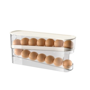 Transparent Fridge 2 Tier Automatic Egg Rolling <b>Tray</b> <b>Storage</b> Organizer Container Egg Freezer Holder for Kitchen - Product Image 1