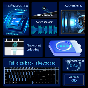 Oem New 15.6-inch kinh doanh máy tính xách tay 8GB RAM 128GB SSD Intel Celeron Bộ vi xử lý 60Hz Tỷ lệ làm mới Win 11 văn phòng IPS hiển thị Tiếng Anh - Product Image 2