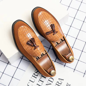 Zapatos de Vestir para Hombre, de Piel, Sin Cordones, Impermeables, Transpirables, con Soporte de Arco, Puntiagudos, Formales, de Oficina, Casuales, Talla Grande, para Todas las Temporadas - Product Image 1