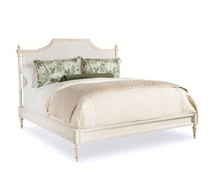 French Provincial Natural Rattan Cane <b>Platform</b> <b>Bed</b> Solid Birch <b>Wood</b> <b>Frame</b> King Queen Size Wingback Headboard Eco-Friendly - Product Image 1