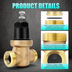 Vanne de réduction de pression en laiton de 3/4 pouce avec double raccord FNP pour système d'alimentation en eau - Product Image 4