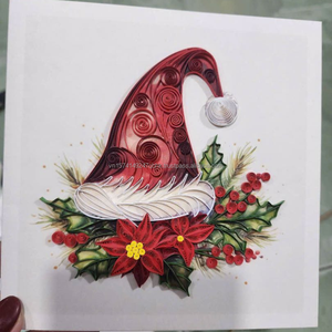 Carte de quilling de Noël Unique de haute qualité cadeau personnalisé 100% fait à la main de haute qualité fabriqué au Vietnam prix usine personnalisé - Product Image 2