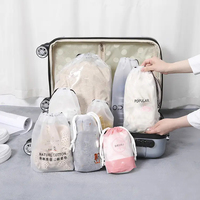 Sac de rangement givré en plastique avec cordon de serrage, personnalisable, pour serviettes de visage, maquillage, vêtements vierges et chaussettes