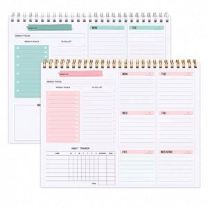 Daily Weekly Magnetic Wall Planner Spiral Bound Desktop Organizer for Kids and Adults Study and Learning Paper <b>Memo</b> <b>Pad</b> - Product Image 2