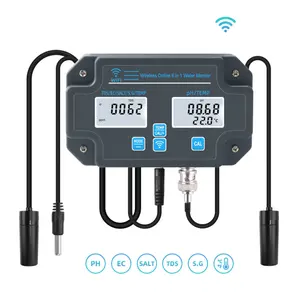 PH-3988 Tuya APP Online Smart Monitor Wifi Water Quality Tester 6 In 1 Salt S.G.Temp PH EC TDS Meter For Aquariums