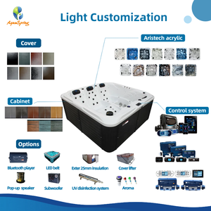 Jacusier 61 jets Balboa อ่างน้ำร้อนที่ทันสมัยขนาด2.1เมตรและ<span class=keywords><strong>4</strong></span>คนนวดน้ำตกอ่างในร่มสำหรับสวนกลางแจ้ง - Product Image 2