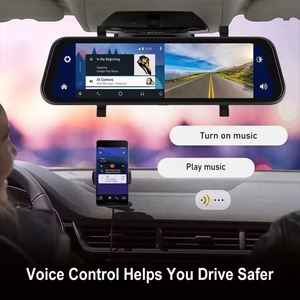 9.66Inch 4K Dual <strong>Rearview</strong> Mirror <strong>Dash</strong> <strong>Cam</strong> with Wireless Carplay HD IPS Touch Screen Car Mirror with DVR BT WDR Night Vision - Product Image 3