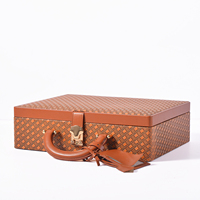 Nouveau luxe Vintage valise Designer en cuir personnalisé voyage coffre serrure unisexe dur bagages hommes bijoux Simple Vintage Style