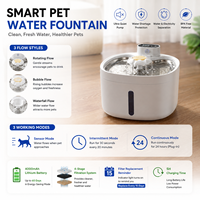 Tempat Minum Hewan Peliharaan Pintar 3 Mode Aliran Air 304 Stainless Steel Dispenser Air Kucing Otomatis Nirkabel Aktif dengan Gerakan