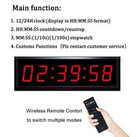ZX Minuteur Portable de Fitness et Gymnastique à 3 Pouces et 6 Chiffres, Horloge Murale Numérique avec Affichage LED en Alliage d'Aluminium Étanche et Télécommande