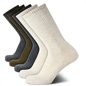 Calcetines Deportivos <span class=keywords><strong>Calvin</strong></span> <span class=keywords><strong>Klein</strong></span> para Hombre, Paquete de 5, Calcetines de Media Pantorrilla, Tejidos, Suministro ODM, Secado Rápido, Beige Surtido (7-12) - Product Image 4