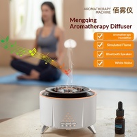 Diffuseur d'aromathérapie créatif à flamme, nouveau modèle, à brancher, 0,5 L, humidificateur de bureau à bruit blanc, volcan de lave simulé