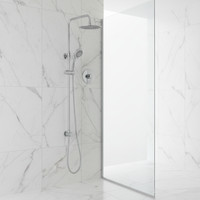 Système de douche mural moderne en laiton pour salle de bain, thermostatique, finition chromée, mitigeur de douche à levier unique, barre coulissante, 2 trous