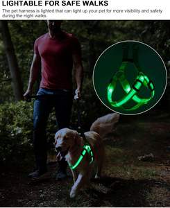 สายจูงสุนัข LED แบบชาร์จไฟได้เสื้อกั๊กเรืองแสงในที่มืดเรืองแสงสำหรับใช้กลางแจ้งแมวและสุนัขที่มีคุณสมบัติให้แสงสว่าง - Product Image 5