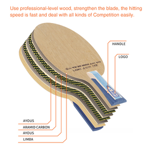 Lame de tennis de table professionnelle <span class=keywords><strong>Loki</strong></span> W81 Wei Shihao ADC en carbone et aramide pour jeu offensif – Commande en gros - Product Image 5