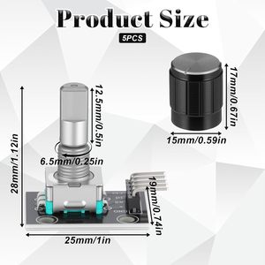 โมดูลตัวเข้ารหัสแบบหมุน FdcLixuvol KY-040 360 องศาพร้อมปุ่มสำหรับโครงการอาร์ดูโน่ - Product Image 2