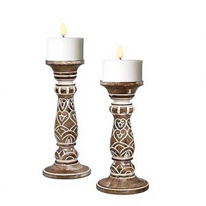 Traditional <b>Wooden</b> Candle <b>Holder</b> Premium Quality Classic Home Decoration Smooth Polished Surface Finish Christmas Handmade - Product Image 1