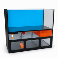 Aquarium de bureau tout-en-un ZOOBAM avec filtre inférieur, aquarium ultra-fin à débordement avec filtration multicouche