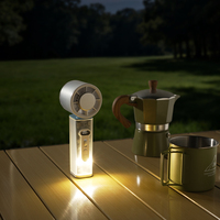 Nouveau ventilateur portable multifonction haute vitesse rechargeable, rotatif, avec LED, pour camping en extérieur, à piles