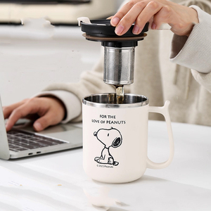 Mug à café Snoopys en acier inoxydable 304, double paroi, isotherme, pour le bureau, le thé, l'eau, cadeau pour couples - Product Image 2