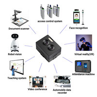 Module de caméra USB Hampo HDR 3MP 1.3MP UVC OTG à double objectif grand angle 89 degrés à faible distorsion avec monture M12 pour reconnaissance faciale précise
