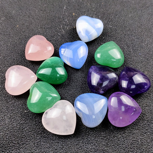 Natural Amethyst Rose Quartz Aventurine <strong>Jade</strong> Love Heart <strong>Stone</strong> Blue Agate Heart-shaped Wishing <strong>Stone</strong> Ornament - Product Image 6