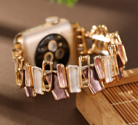 Bracelet de montre en résine élastique de mode en gros pour IWatch 9/8/7 Bracelet de luxe pour femmes Bracelets de montre pour Apple Watch 42/44/45/49