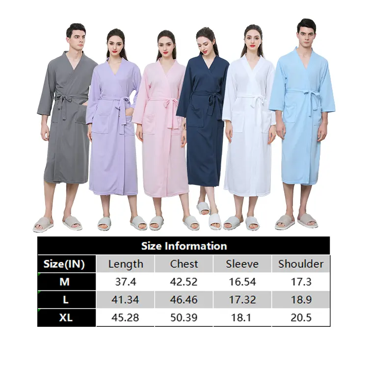 Sunhome Hot Selling Products Dress Gown Towel Couple Waffle Pyjamas Vacation Home Dress Couple Unidex