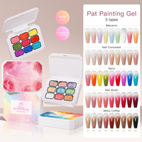 Kit de Gel Solide pour Ongles Effet Dégradé 9 Couleurs, Peinture Gel DIY pour Nail Art, Gel Sculpté Pétale pour Peinture d'Ongles, Marque Privée