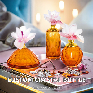 Botella de Perfume de Cristal Personalizada, Botella de Vidrio Decorativa de Lujo con Tapa de Flor, Recargable, Adorno, Regalo - Product Image 5