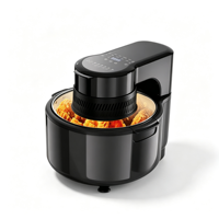 Friteuse à air numérique 5L avec fenêtre transparente, 1200W, contrôle tactile, sans huile, protection contre la surchauffe, vente en gros