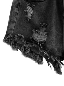 De las mujeres corte bolsillo rotos de Shorts pantalones cortos de mezclilla - Product Image 3