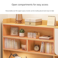 Bureau d'étude intégré pour étudiant avec étagère, couvercle amovible modulaire, garde-corps surélevé, idéal pour maison de location, bureau, hôtel, ordinateur