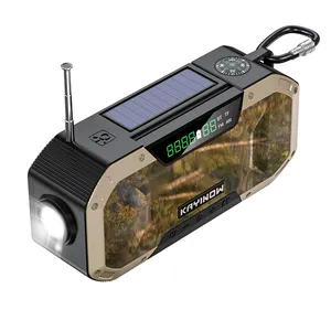 Kayinow Waterdichte Nood Solar Hand Crank Draagbare Am/Fm/Noaa/Dab Weerradio