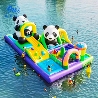Parc aquatique gonflable personnalisé en forme de panda, château gonflable, toboggan gonflable, piscine, équipement d'amusement aquatique, fabricant