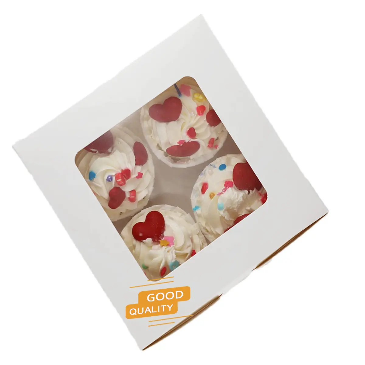 Boîte à tarte en papier brun Boîtes à biscuits de boulangerie kraft Boîtes à gâteaux avec fenêtre pour tartes, beignets, biscuits et muffins