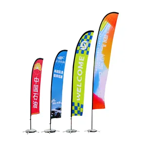 Any Color Outdoor Flying Standard Advertising Beach Flags Promotion Feather Flag