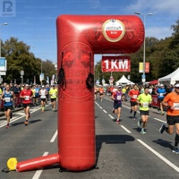 Arche gonflable en tissu Oxford personnalisée avec logo et taille sur mesure, marque de marqueur de kilomètre pour marathon